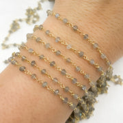 Labradorite Drop Dangle 925 Sterling Silver Wire Chain